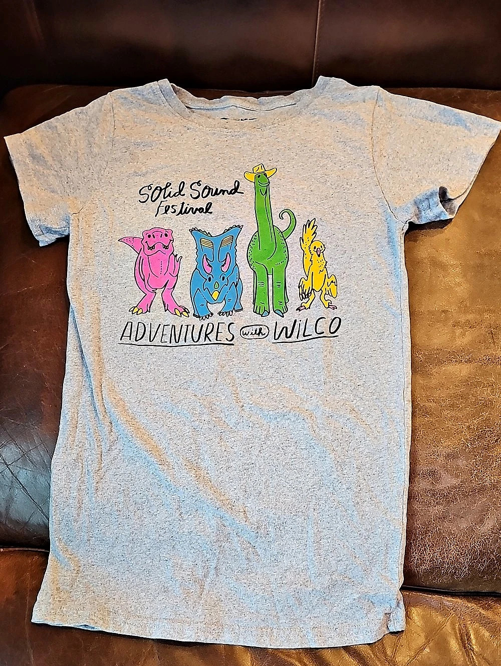 Girls L everywhere Solid Sound Festival Adventures w Wilco Youth T-Shirt in Gray